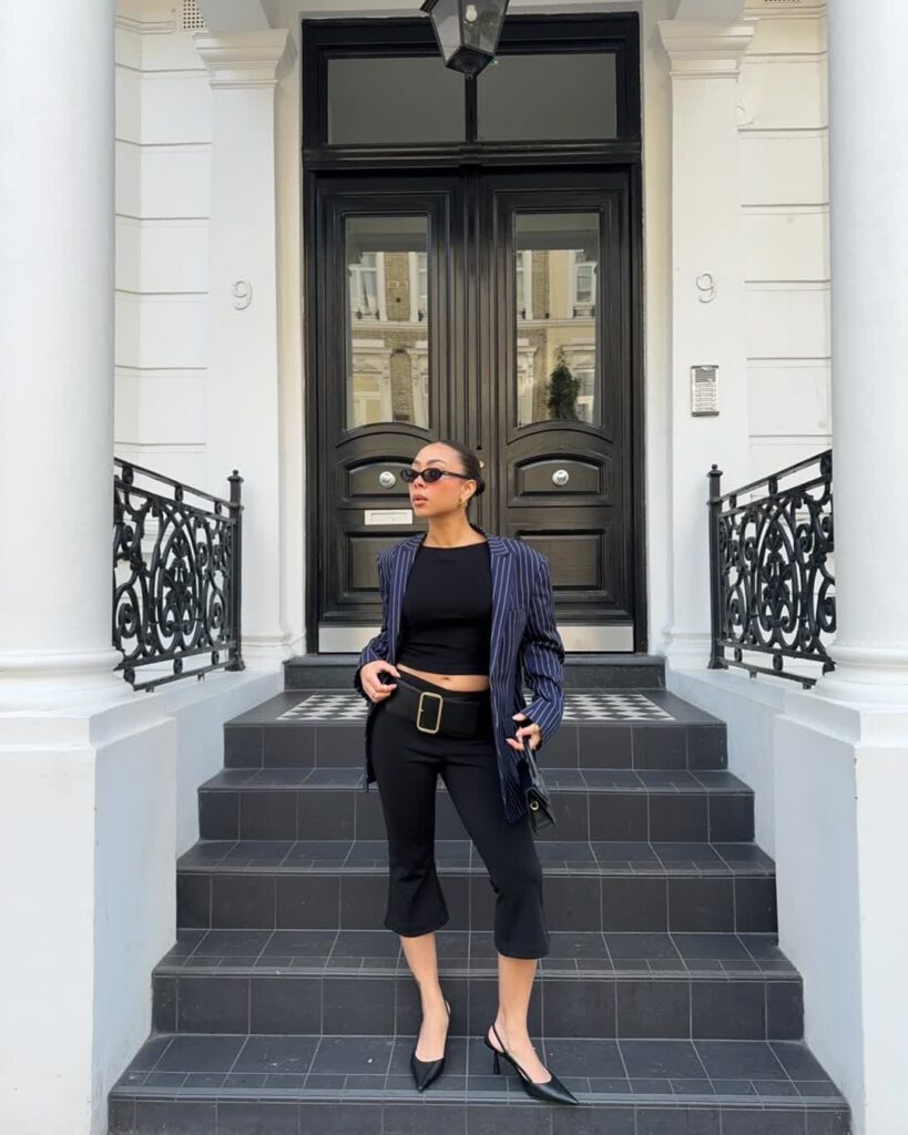 black capri pants outfit ideas