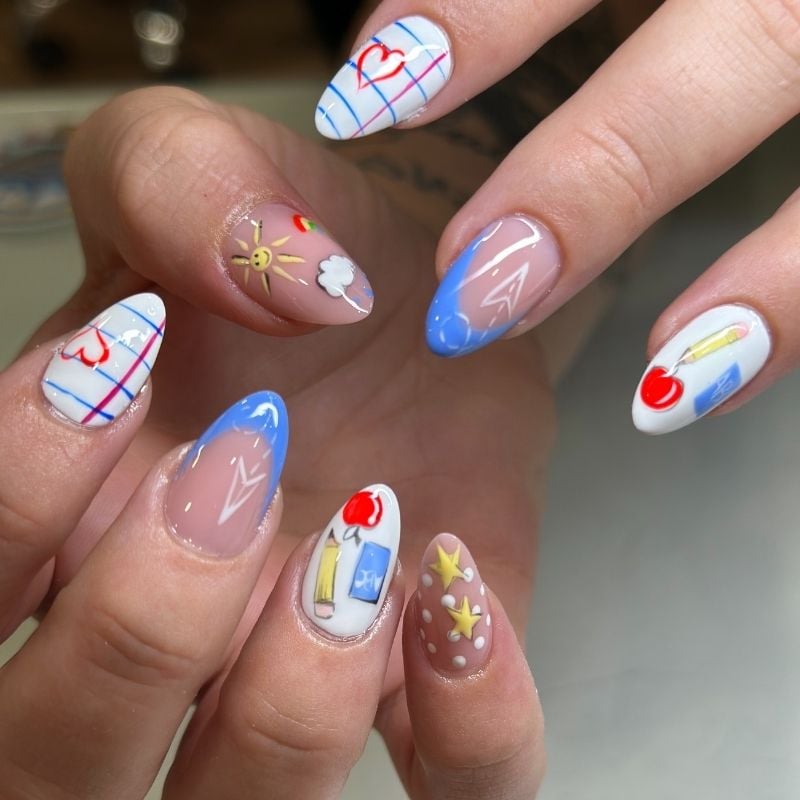 teacher back to school nails
