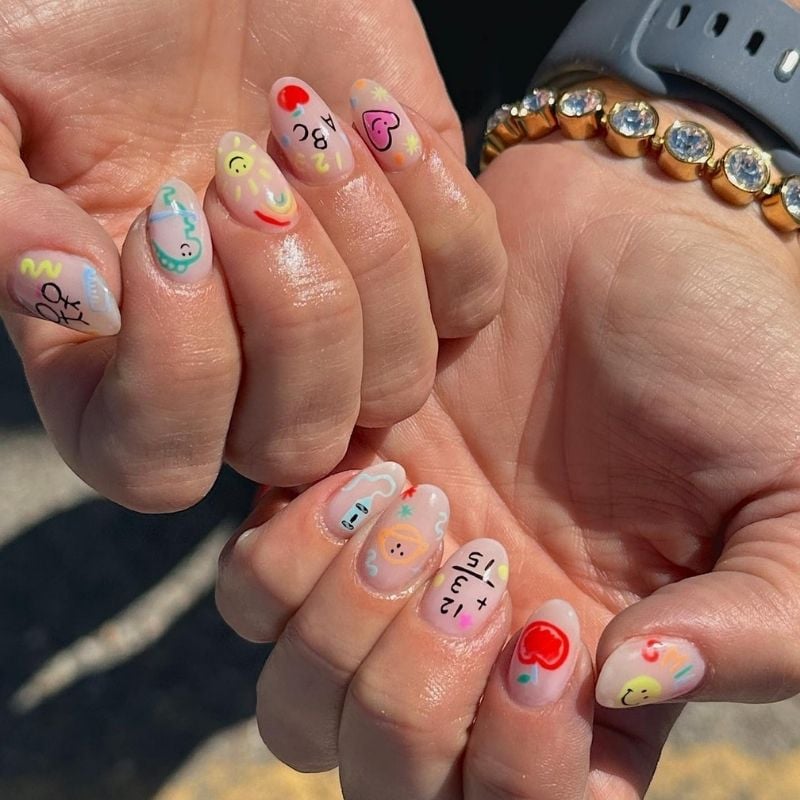 back to school nails for 6th graders