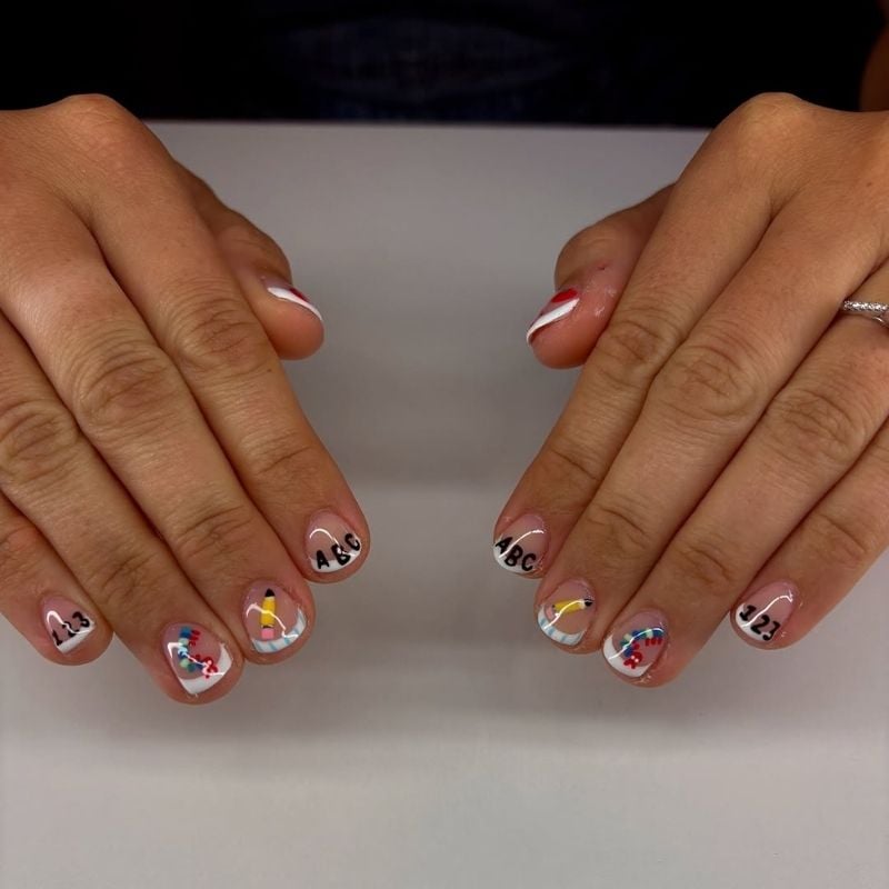 back to school teacher nails