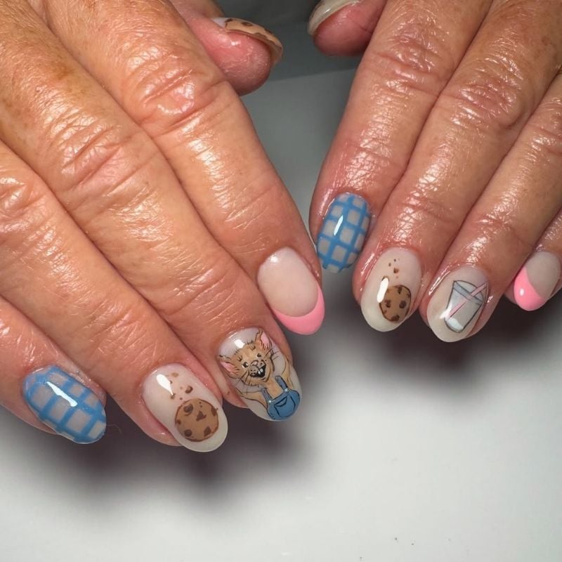 back to school nails preppy