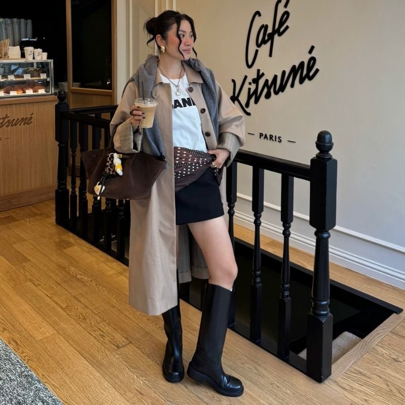 how to style a trench coat in winter