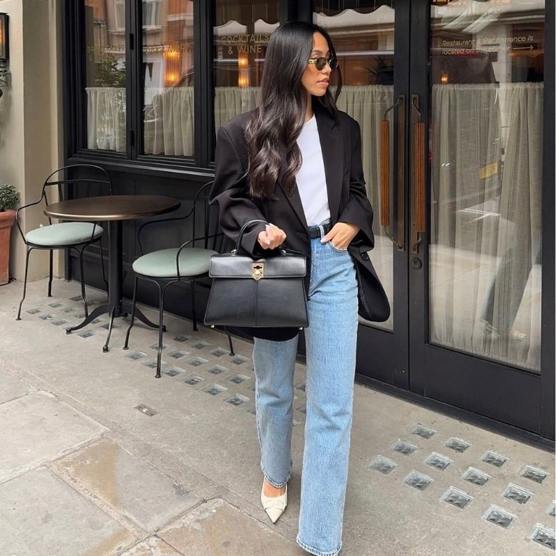 blazer and jeans outfit