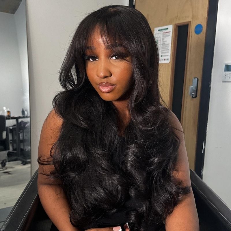 curtain bangs medium length hair