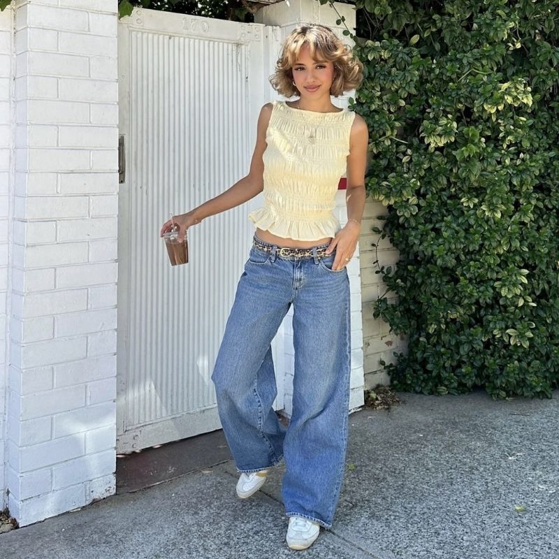 how to style wide leg jeans