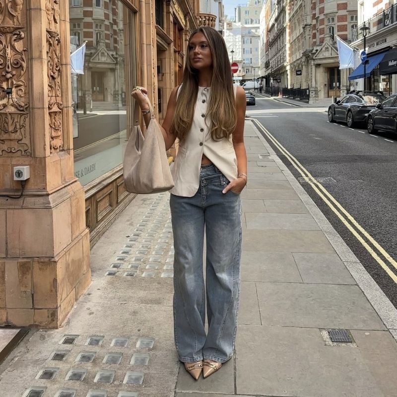 how to style wide leg jeans