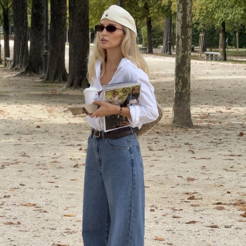 how to style barrel jeans