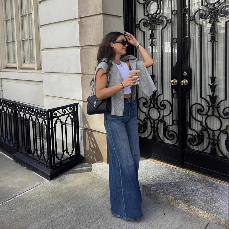 how to style wide leg jeans